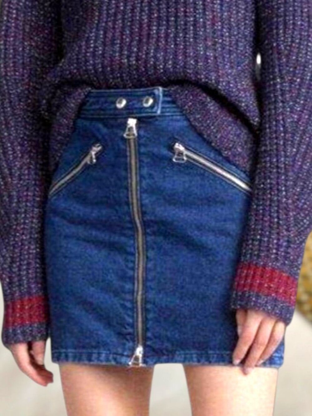 Rag & Bone Marcy Denim Racer Mini Skirt Size 27 Blue